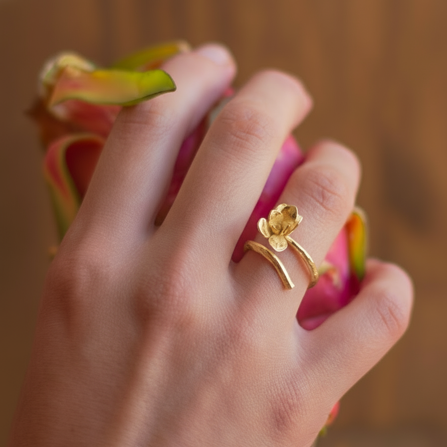 Anillo Ramita Anturio Flor Suculenta