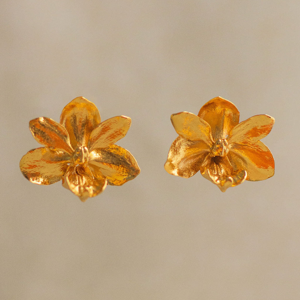 Pendiente de botón Orquidea Vanda Baby
