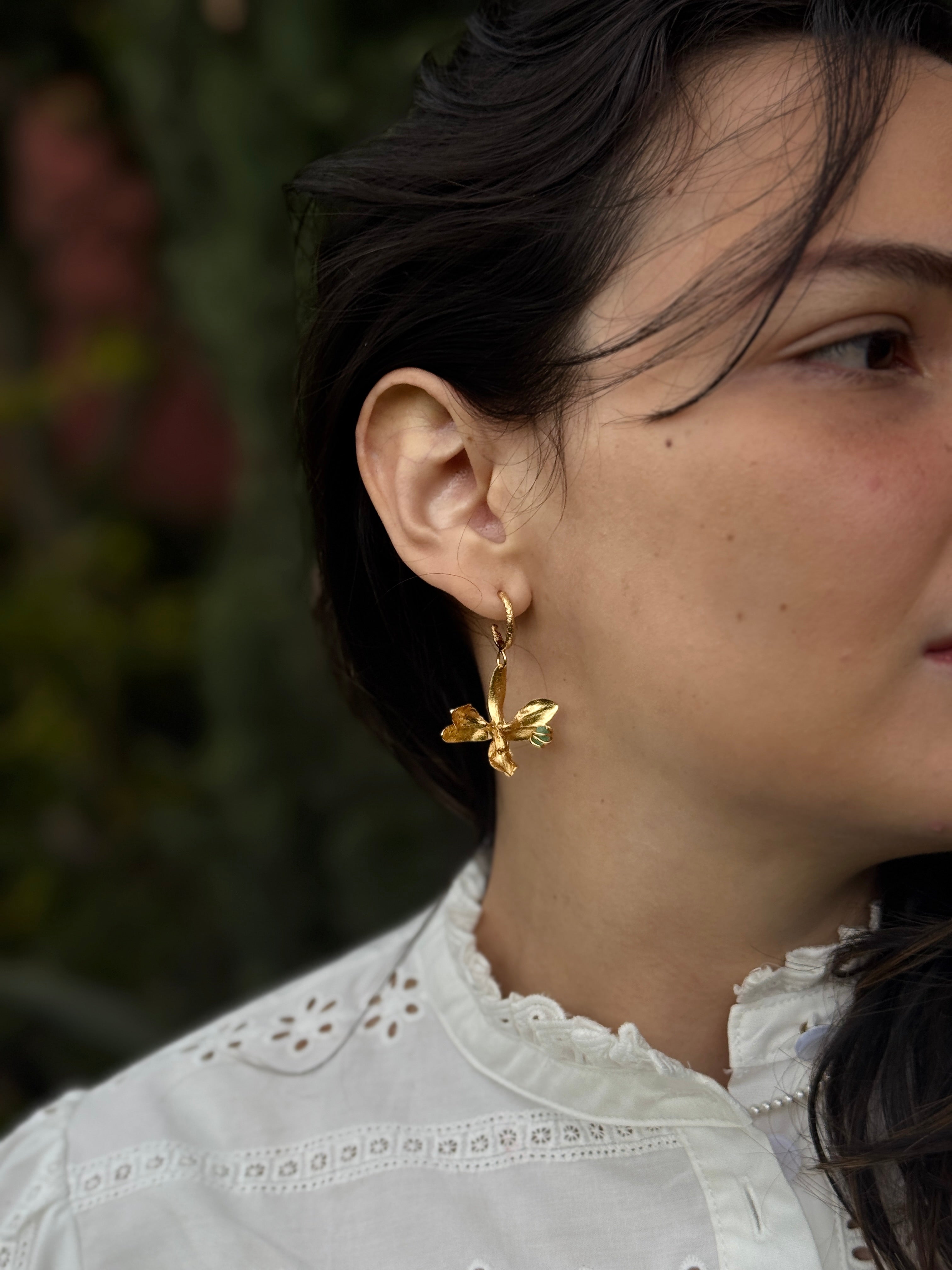 ARETES CANDONGA ORQUIDEA P SCEPTRA ESMERALDA