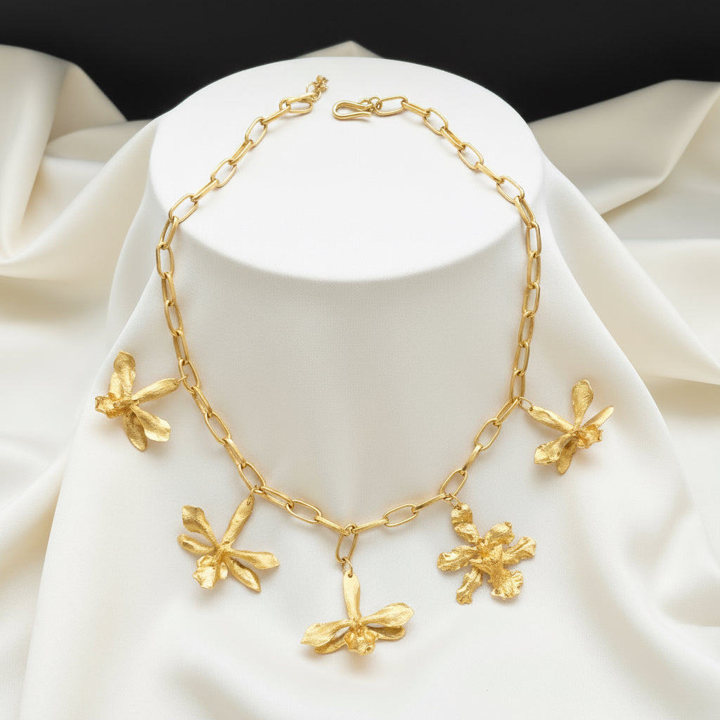 Collar Statement Orquidea P Sceptra & Chocolate