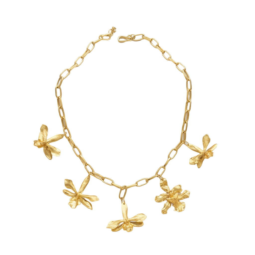 Collar Statement Orquidea P Sceptra & Chocolate