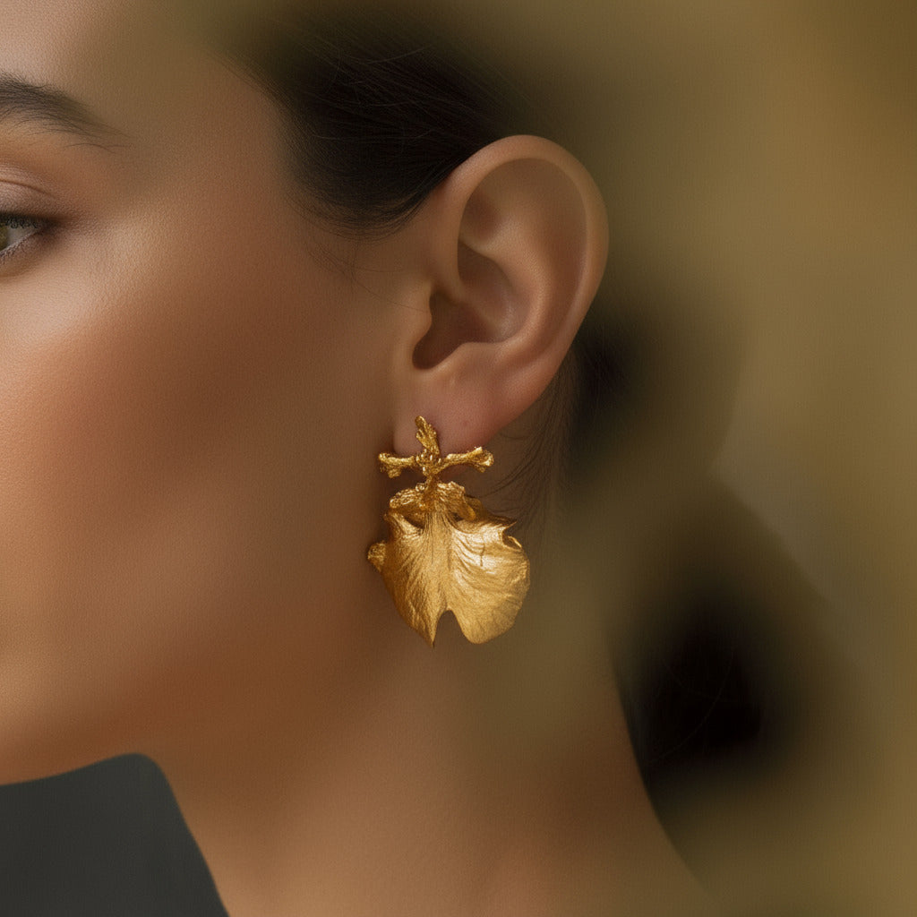 Aretes Topo Orquidea Dama Danzante