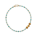 Collar cuarzos amazonita con suculentas inmortalizadas en oro 24k, joyería botánica hecha a mano en Colombia