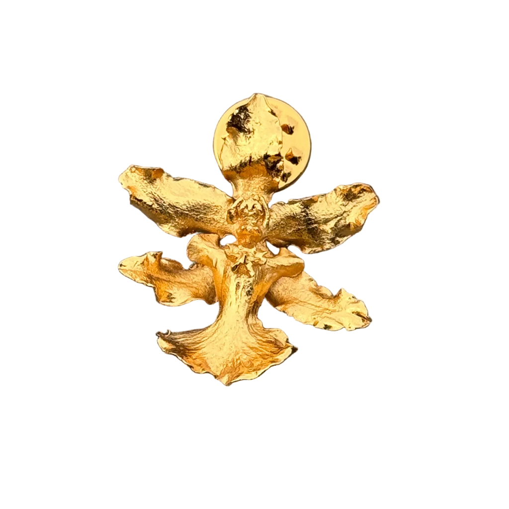 Broche Prendedor Orquidea Chocolate