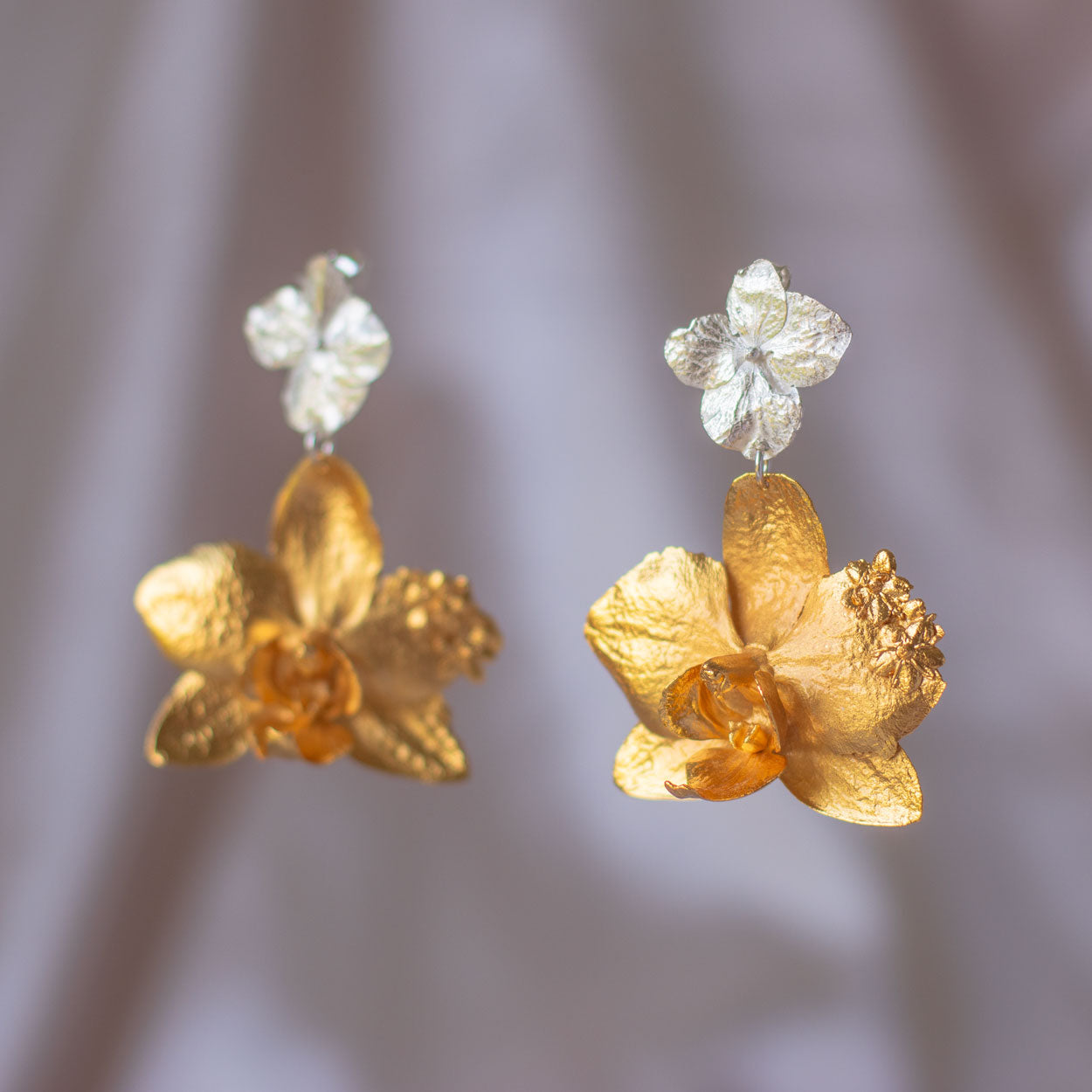 Aretes Orquidea Phalaenopsis & Hortensia