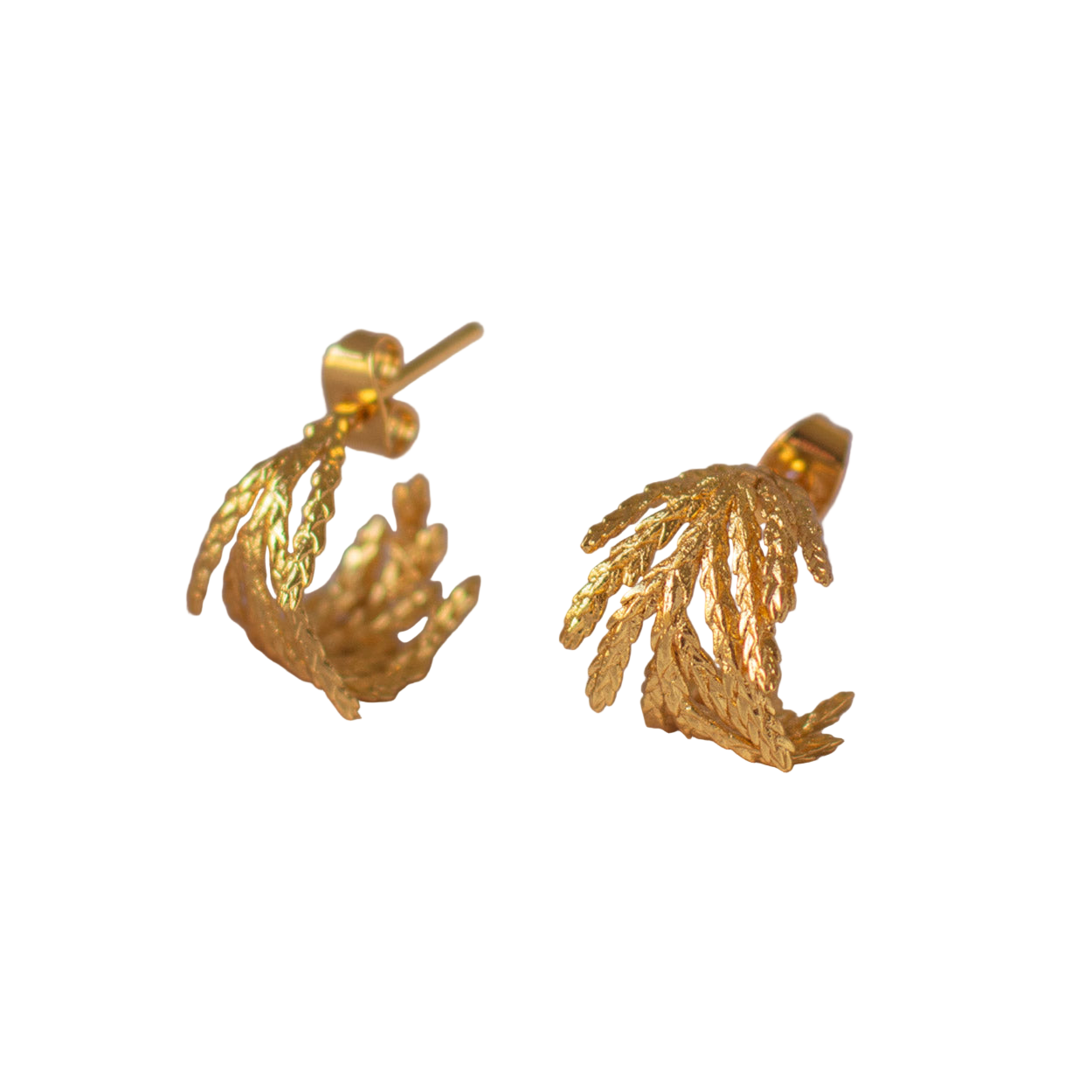 Pendientes Aros Candonga Hoja Pino Pequeña