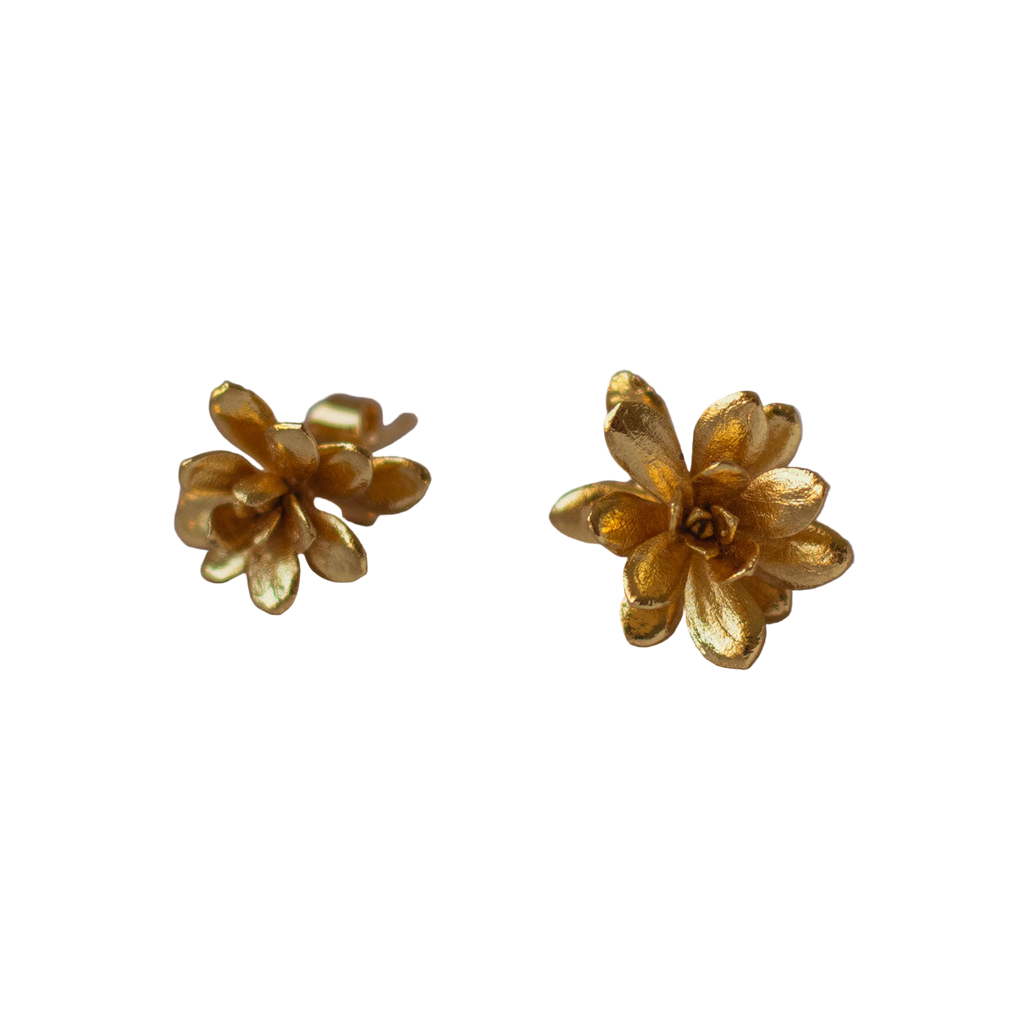 Pendiente de botón Flor Suculenta Jade