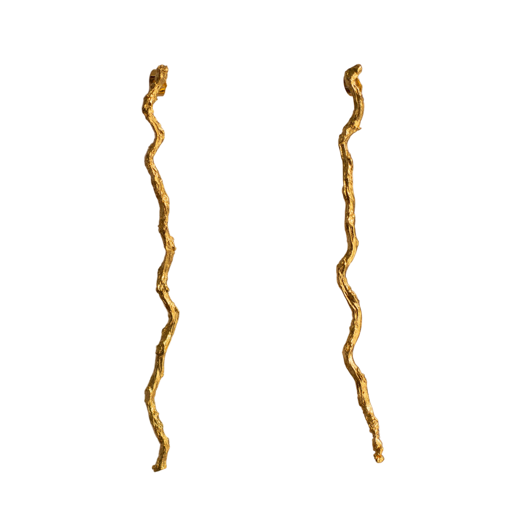 Pendientes Large Ramita Palma Coco