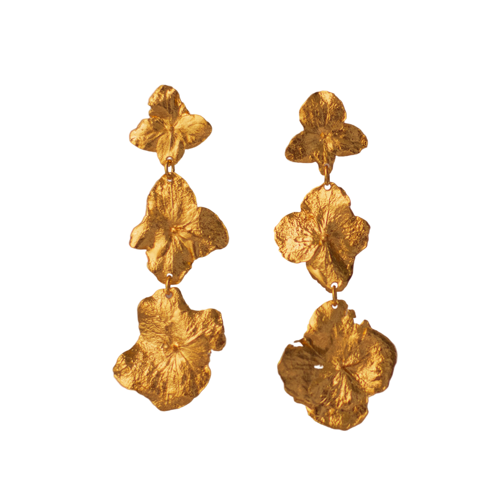 Pendientes Tres Flor Hortensia