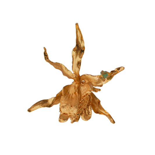 Anillo Orquidea Brassia Esmeralda