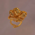 Anillo Flor Ornamental en bronce bañado en oro de 24k, diseño exclusivo
