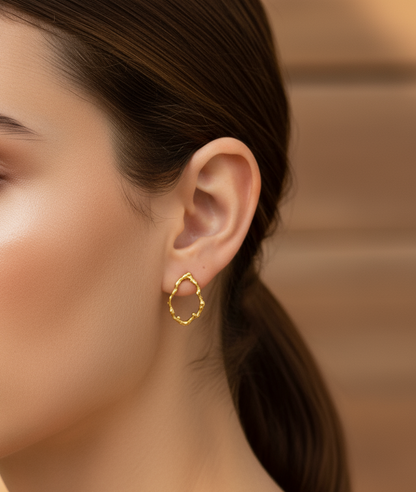 Aretes Topo Ramita Aro