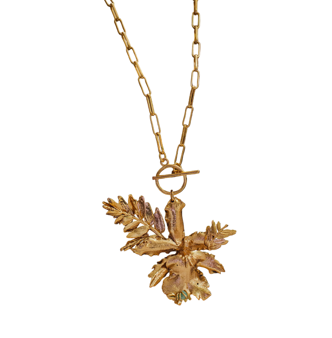 Collar Orquidea Odontoglossum Romeron Esmeralda