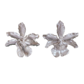 Pendientes Orquidea Odontoglossum Plata recicladalógica
