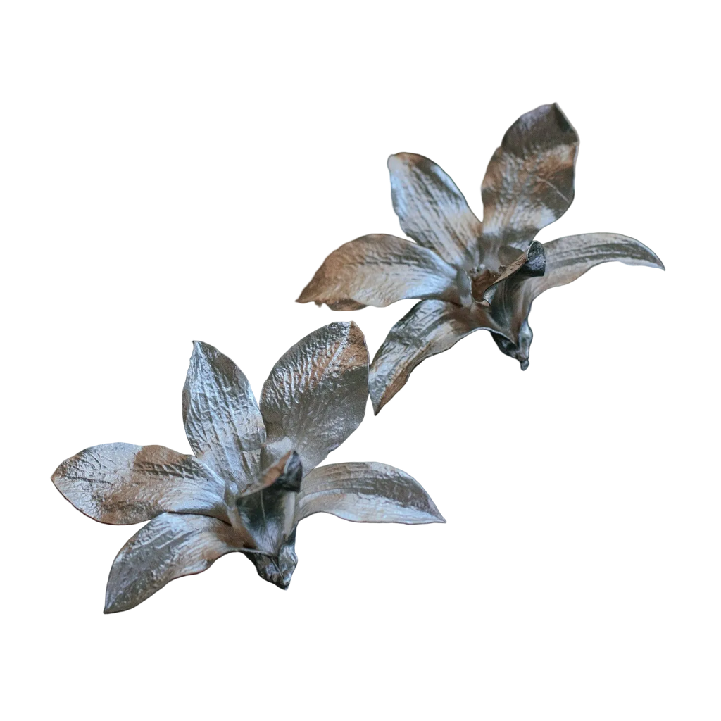 Pendientes Orquidea Dendrobium Plata recicladalogica