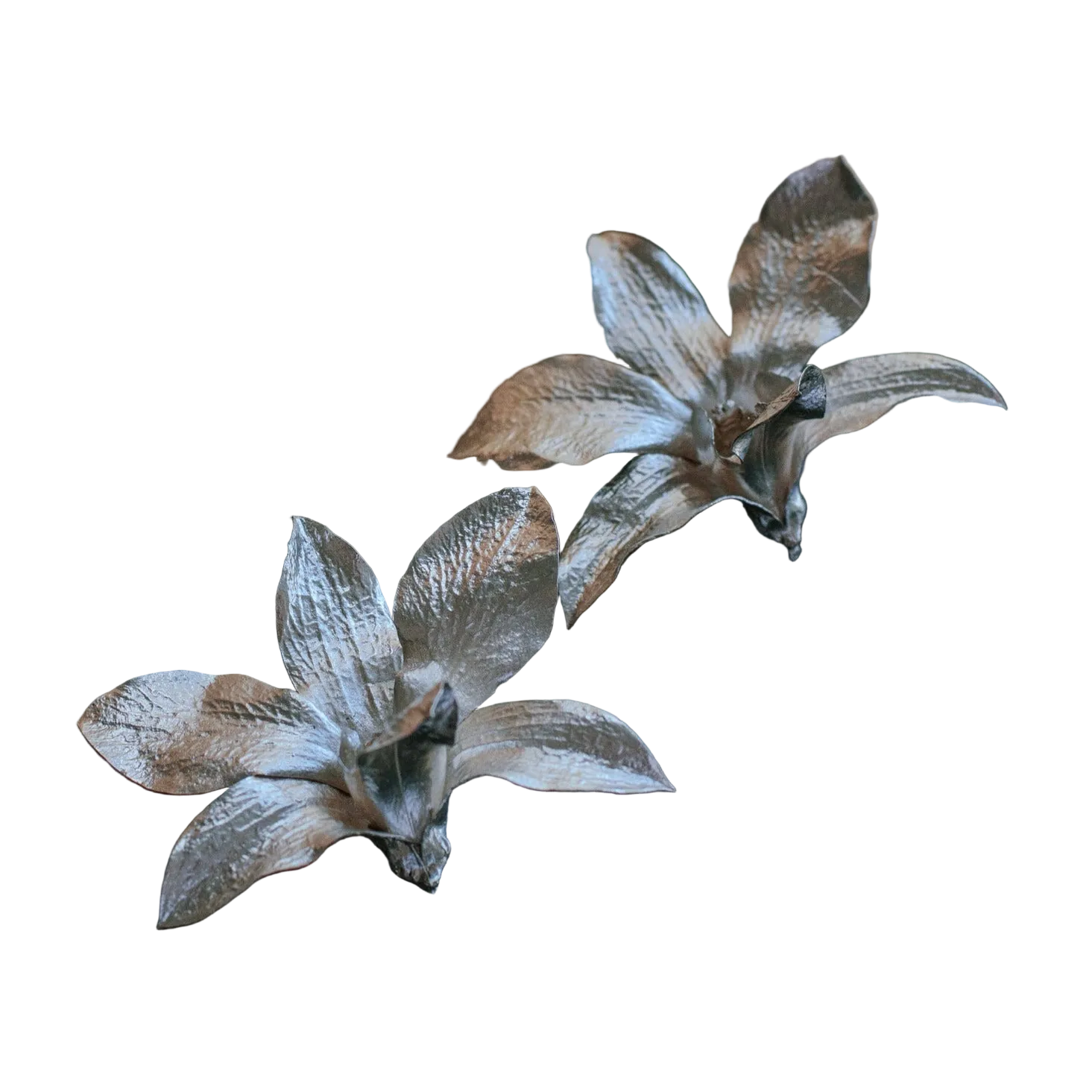 Pendientes Orquidea Dendrobium Plata recicladalogica