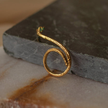 Anillo Ramita Abierto Esmeralda