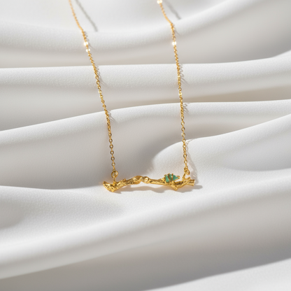 Collar gargantilla Ramita Palma Esmeralda