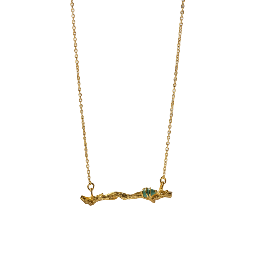 Collar gargantilla Ramita Palma Esmeralda