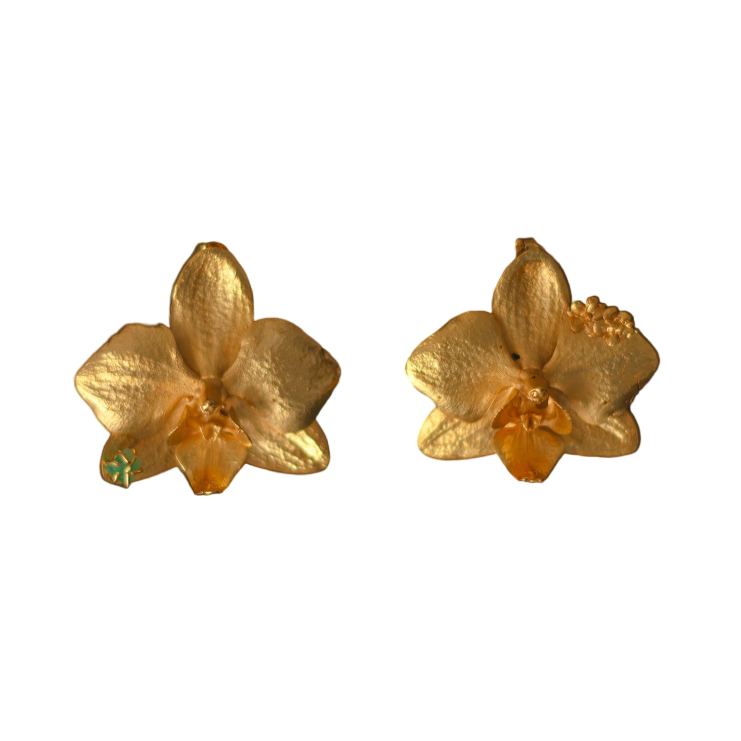 Pendientes Orquidea Phalaenopsis Esmeralda Saucos