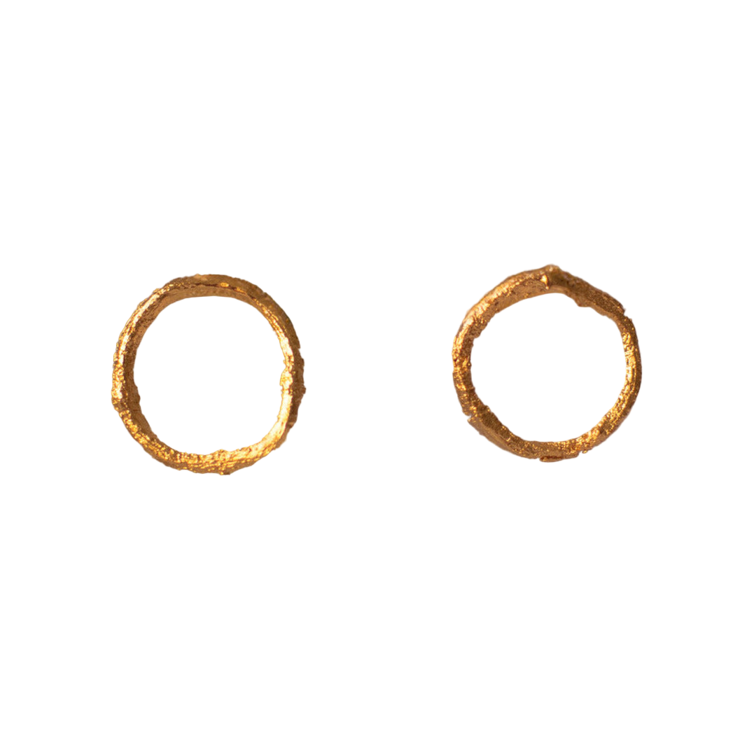 Pendiente de botón Aro Ramita Anturio