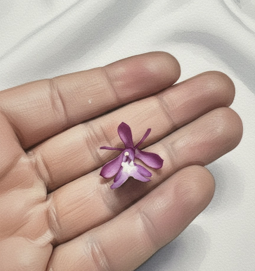 Pendiente de botón Orquidea Epidendrum Capricornu