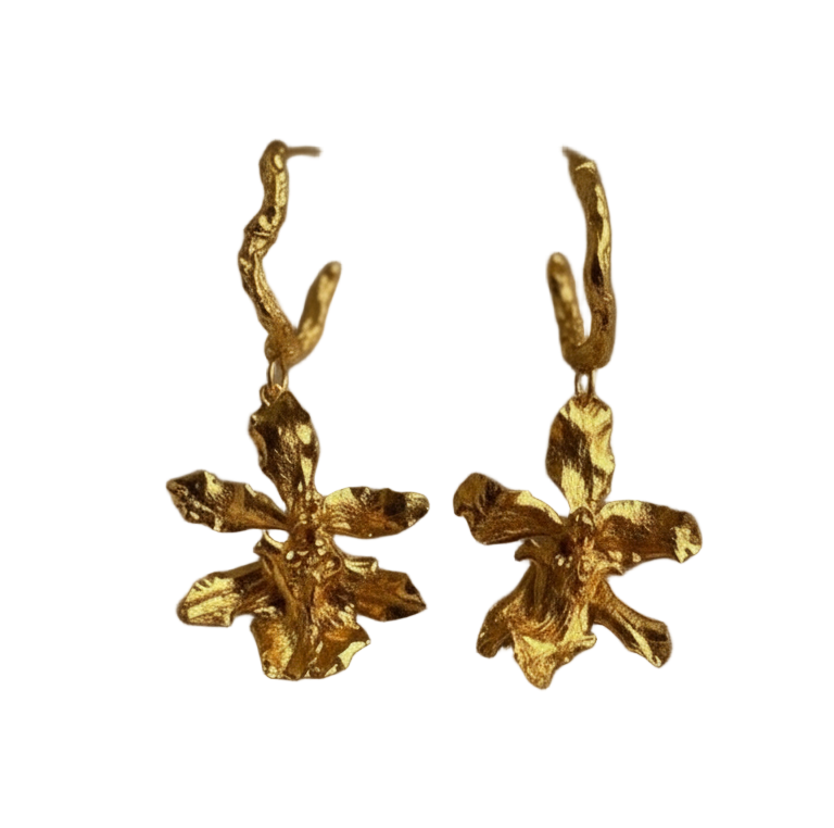 Aretes Candonga Orquidea Chocolate