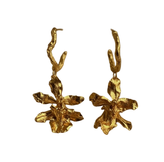 Aretes Candonga Orquidea Chocolate