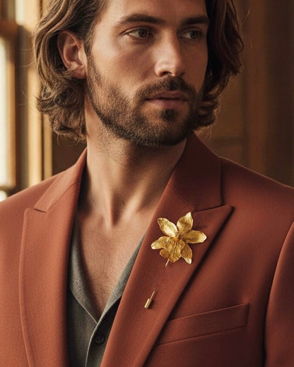 Broche Orquidea Red Fire