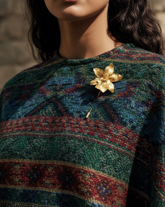 Broche Orquidea Red Fire