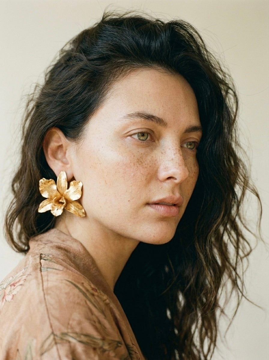 Pendiente Orquidea Dendrobium Esmeralda Sauco