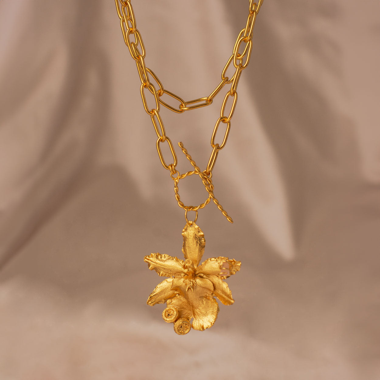 Collar Orquidea Odontoglossum Semilla Eucalipto