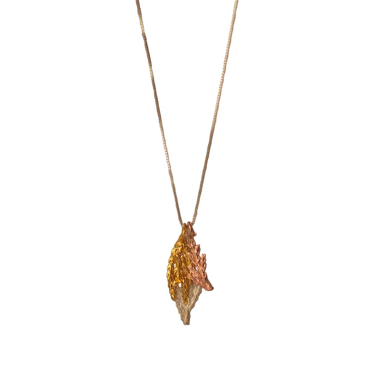 Gargantilla Plata Tres Hojas Pinos