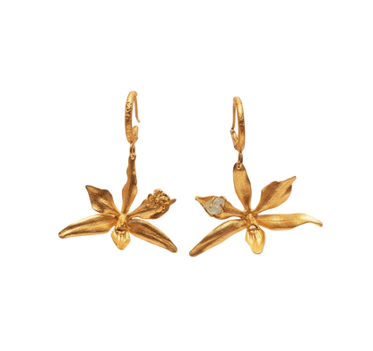 Aretes Candonga Orquidea Prosthechea Fragans Esmeralda