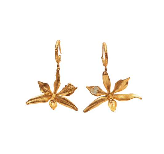 Aretes Candonga Orquidea Prosthechea Fragans Esmeralda