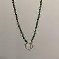 COLLAR CUARZO TURMALINA HILO RAMITA PLATA