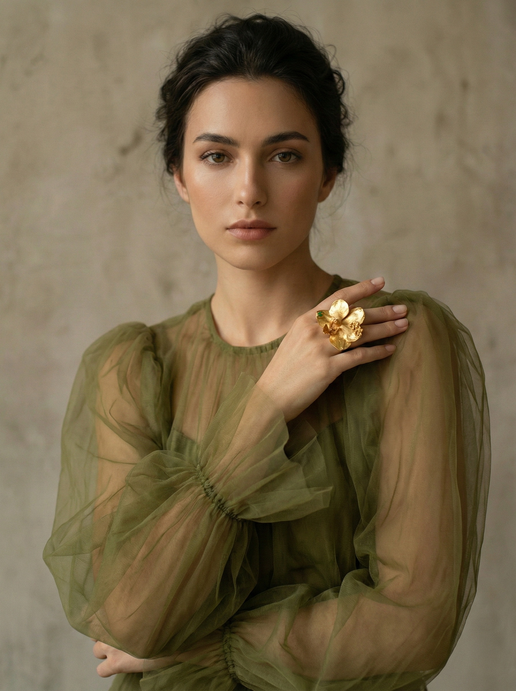 Anillo Orquidea Phalaenopsis Sauco Esmeralda