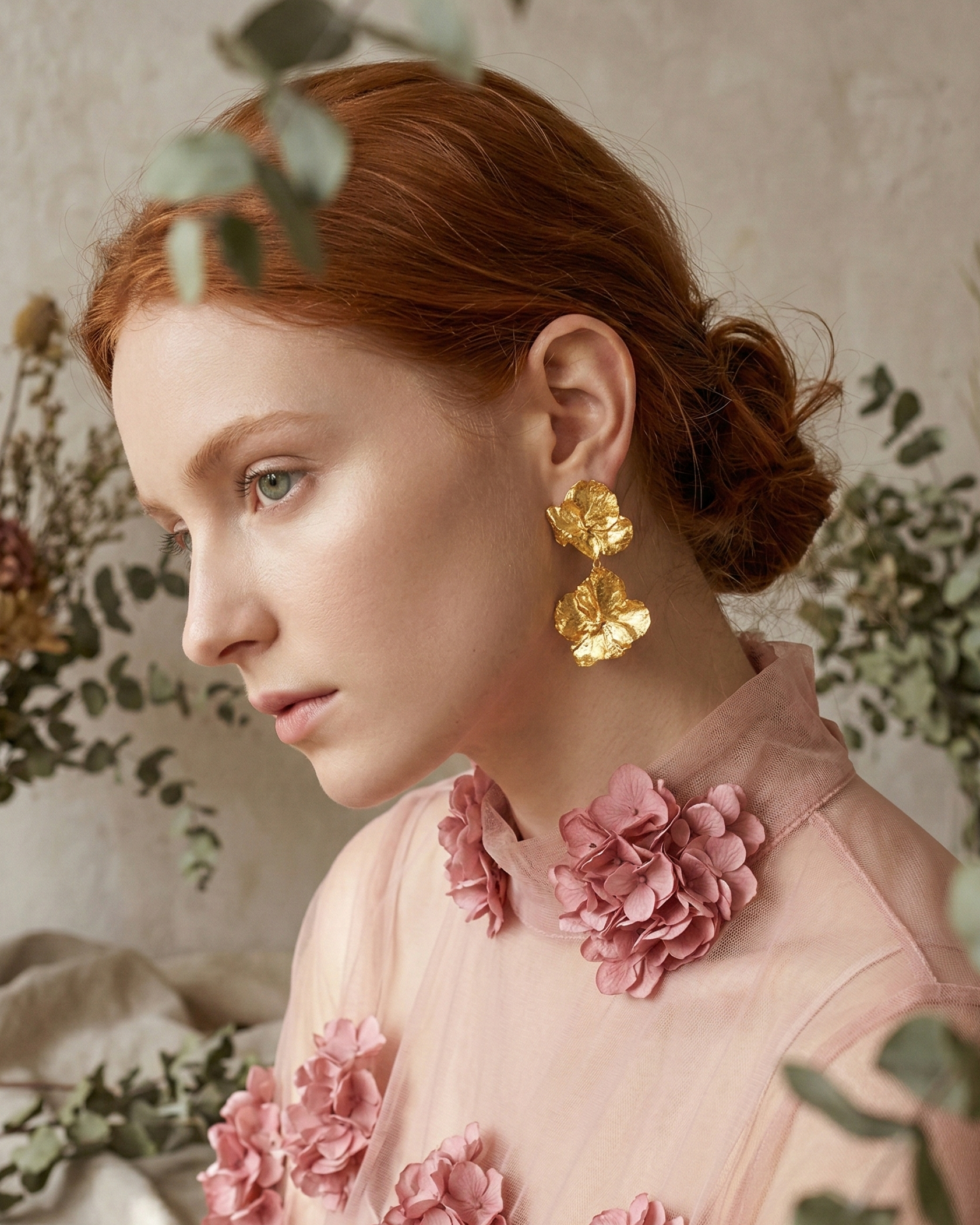 Pendientes Dos Hortensias