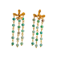 Pendientes Orquidea Capricornu Cascada con Aguamarina