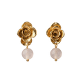 Pendientes de botón de suculenta real inmortalizada en oro 24k con cuarzo pulido, joyería botánica artesanal colombiana
