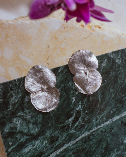 Elegant Eco-Friendly Silver Eucalyptus Stud Earrings, a celebration of natural beauty and environmental care